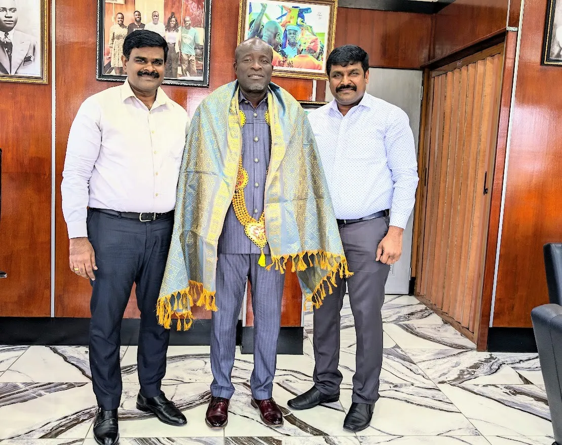 Former Accra Regional Minister Titus Glover and James Kwame Rajamani, James Rajamani, James Gnanaraj Rajamani, and Immanuel Rajamani of Kingdom Exim